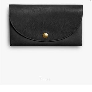 Shinola Black Leather Wallet with Gold Accent